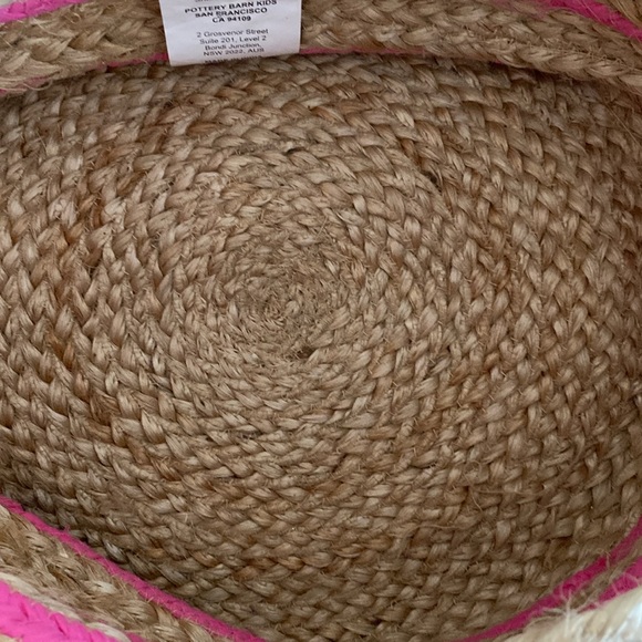 Pottery Barn Kids Jute with Pink Layers Basket - Picture 6 of 6